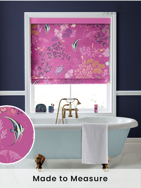 Sara Miller Mauve Purple 100% Cotton Underwater Made to Measure Roman Blinds (Q53141) | £79