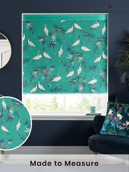 Sara Miller Green Heron Made to Measure Roman 100% Cotton Blind (Q53151) | £79