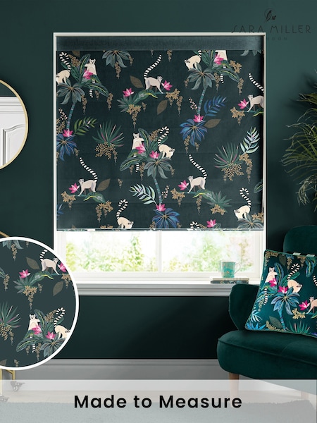 Sara Miller Green Lemur Made to Measure Roman 100% Cotton Blind (Q53153) | £79