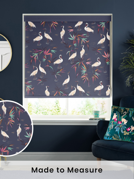 Sara Miller Smoke Blue Heron Made To Measure Roller Blinds (Q53190) | £58