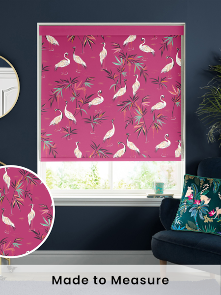 Sara Miller Fuchsia Pink Heron Made To Measure Roller Blinds (Q53195) | £58