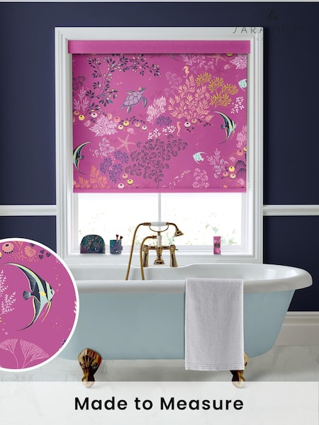 Sara Miller Mauve Purple Underwater Made To Measure Roller Blinds (Q53204) | £58