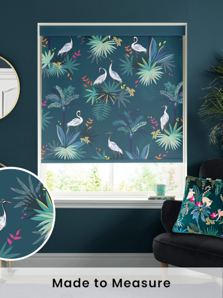 Sara Miller Teal Green Heron Made To Measure Roller Blinds (Q53207) | £58