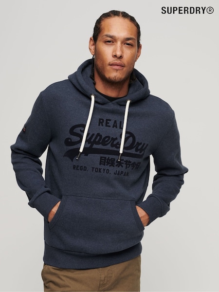 Superdry Blue Tonal Vintage Logo Hoodie (Q53315) | £60