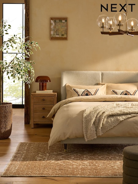 Plush Chenille Natural Oyster Flinton Upholstered Bed Frame (Q55684) | £715 - £815