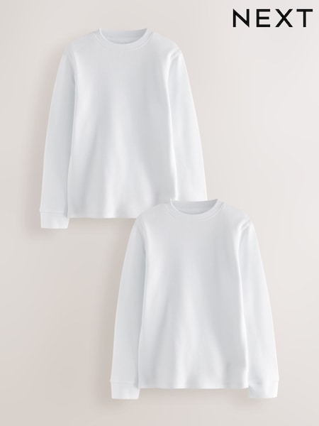 White Thermal Long Sleeve Tops 2 Pack (2-16yrs) (Q55700) | £15 - £21