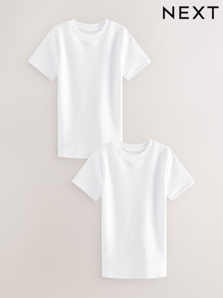 White Thermal Short Sleeve T-Shirts 2 Pack (2-16yrs) (Q55702) | £13 - £19