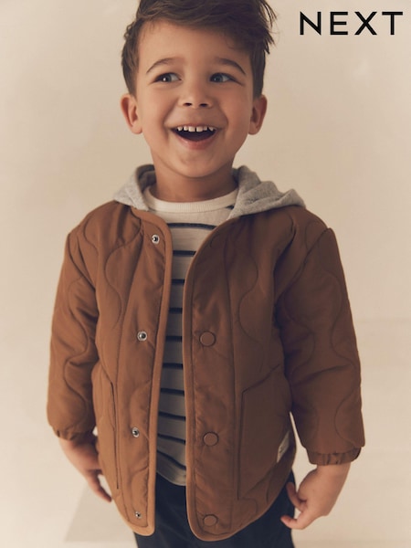Tan Brown Quilted Jacket (3mths-7yrs) (Q56470) | £20 - £24