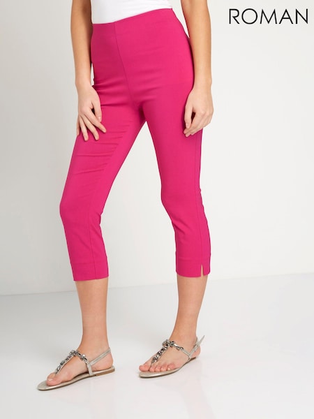 Roman Pink Cropped Stretch Capri Trousers (Q56491) | £32