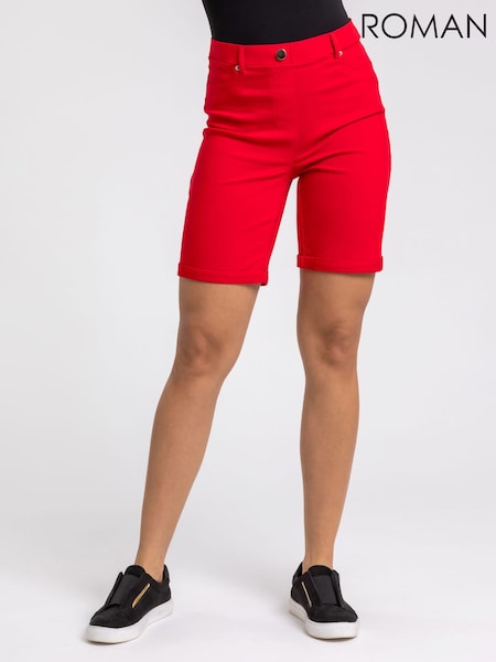 Roman Red Turned Hem Stretch Shorts (Q57492) | £32