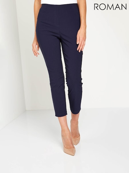 Roman Blue 3/4 Length Stretch Trousers (Q57495) | £32