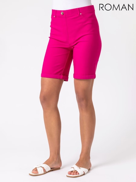 Roman Pink Turned Hem Stretch Shorts (Q57534) | £32