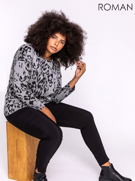 Roman Black Curve Originals Full Length Stretch Trousers (Q58009) | £32