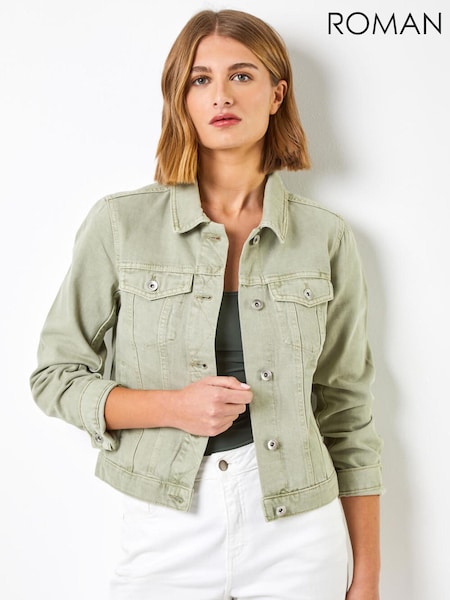 Roman Sage Green Denim Jacket (Q58409) | £44