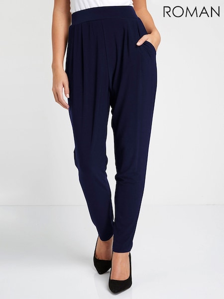 Roman Blue Jersey Stretch Harem Trousers (Q58430) | £32