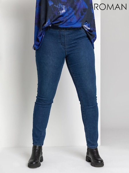 Roman Blue Curve Stretch Plain Jeans (Q58851) | £32