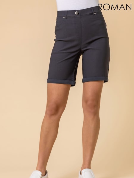 Roman DimGrey Turned Hem Stretch Shorts (Q58995) | £32