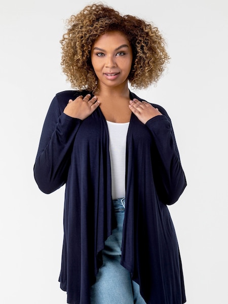 Roman Blue Curve Waterfall Front Jersey Cardigan (Q59189) | £0