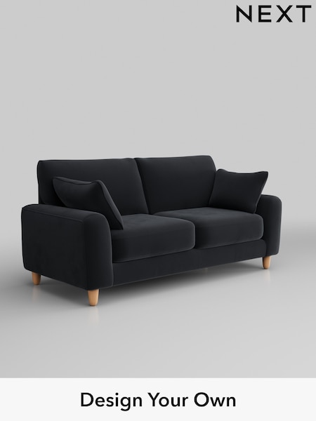 Plush Velvet Easy Clean/Charcoal Grey Campbell (Q60259) | £1,175