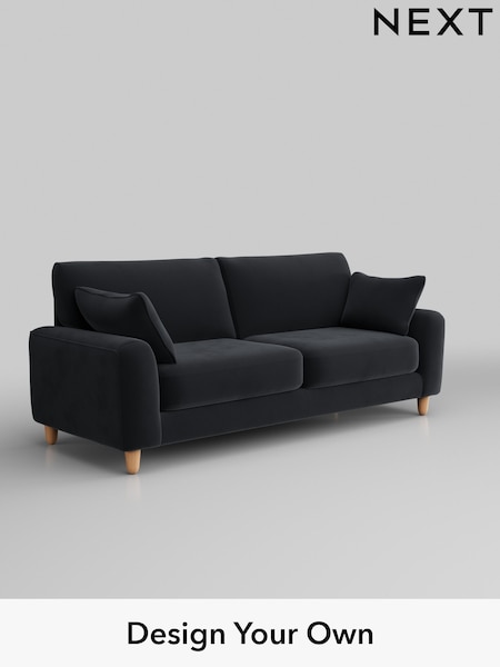 Plush Velvet Easy Clean/Charcoal Grey Campbell (Q60259) | £1,275