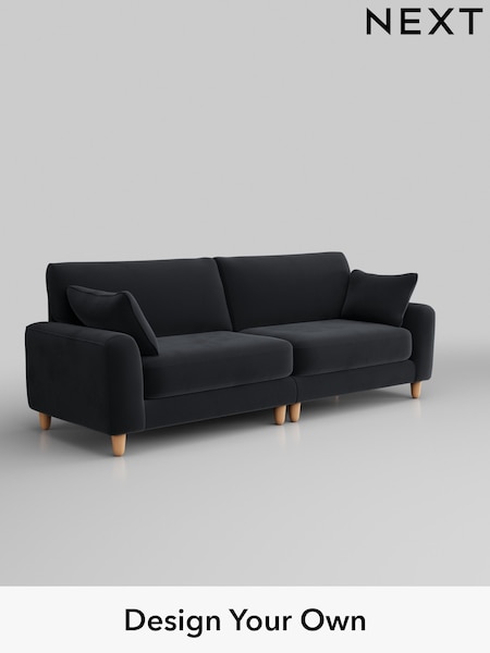Plush Velvet Easy Clean/Charcoal Grey Campbell (Q60259) | £1,375