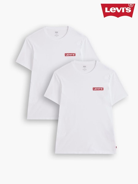 Levi's® White Graphic 100% Cotton Crewneck T-Shirt 2 Pack (Q60298) | £35
