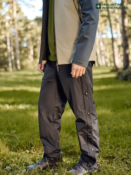Mountain Warehouse Black Mens Downpour Waterproof Trousers (Q60752) | £42