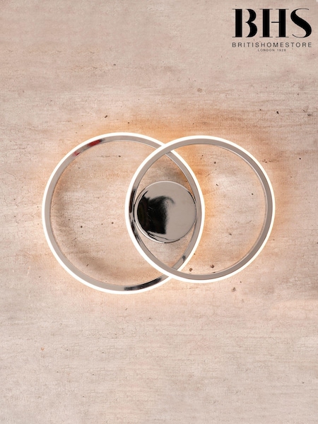 BHS Chrome Pei 2 Ring Wall Light (Q60845) | £50