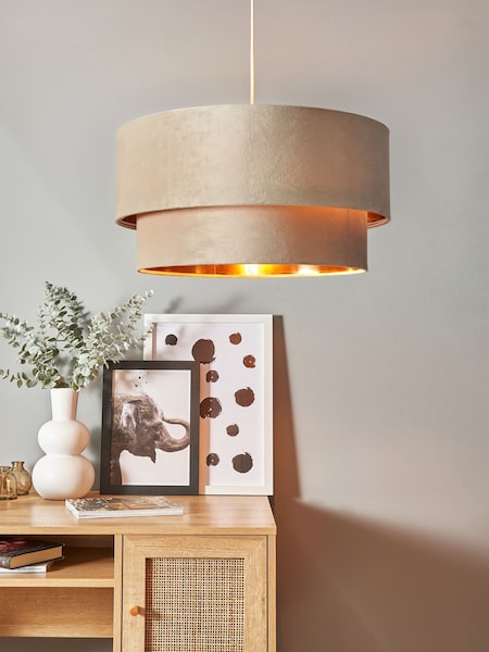 BHS Ivory Velvet Shade Ceiling Light (Q60848) | £40
