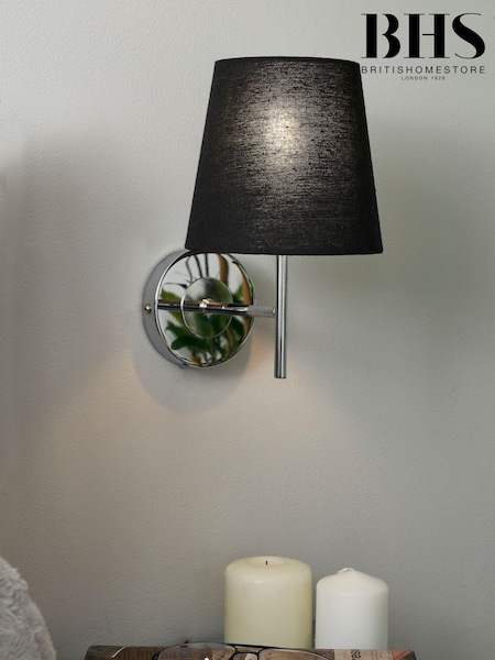 BHS Black Chrome Mira Wall Light (Q60854) | £25