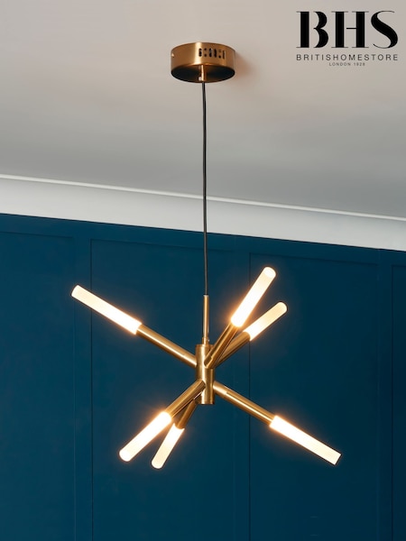 BHS Satin Brass Maeve LED 6 Ceiling Light (Q60863) | £120
