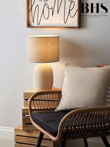 BHS Cream Ceramic Beehive Table Lamp (Q60866) | £40