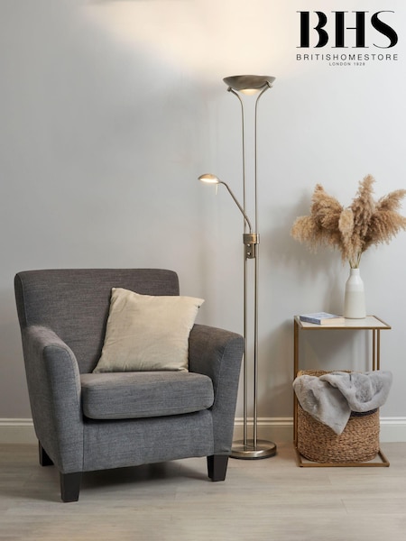 BHS Satin Nickel LED Mother & Child Floor Lamp (Q60867) | £110