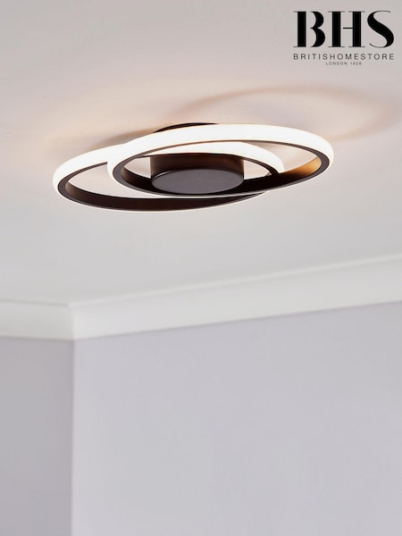 BHS Black Pei 2 Ring Wall Light (Q60869) | £50