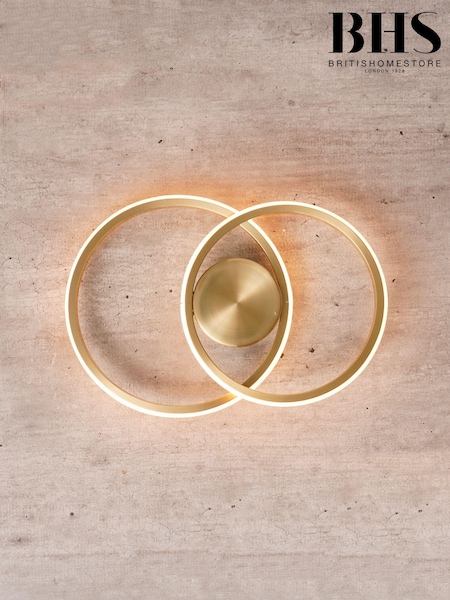 BHS Brass Pei 2 Ring Wall Light (Q60876) | £50