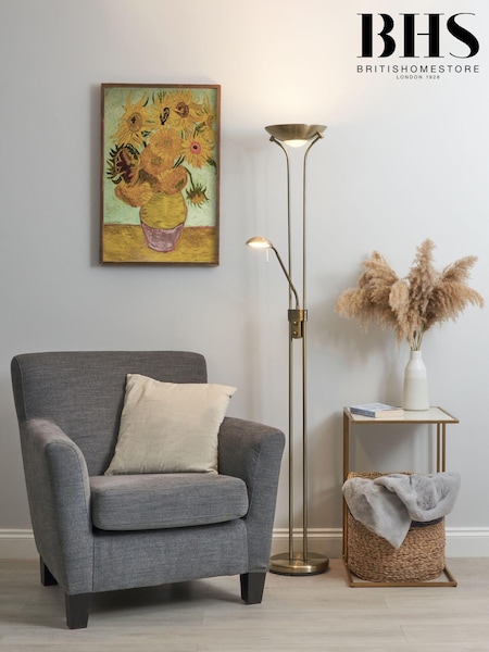 BHS Antique Brass LED Mother & Child Floor Lamp (Q60882) | £110