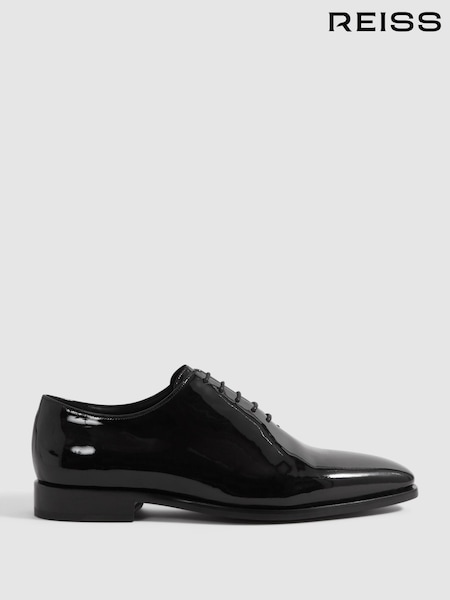 Reiss Black Mead Patent Leather Lace-Up Shoes (Q60999) | £198