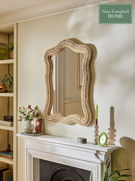 Nina Campbell Natural Malabar Wall Mirror (Q61011) | £140