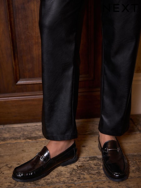 Black Penny Loafers With Snaffle Trim (Q61132) | £55