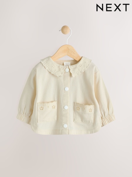 Cream Denim Embroidered Collar 100% Cotton Jacket (0mths-2yrs) (Q61157) | £14 - £15