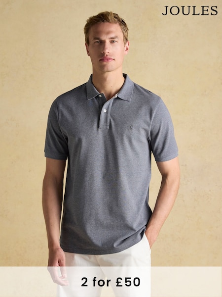 Joules Woody Grey Cotton Pique Polo Shirt (Q61236) | £30