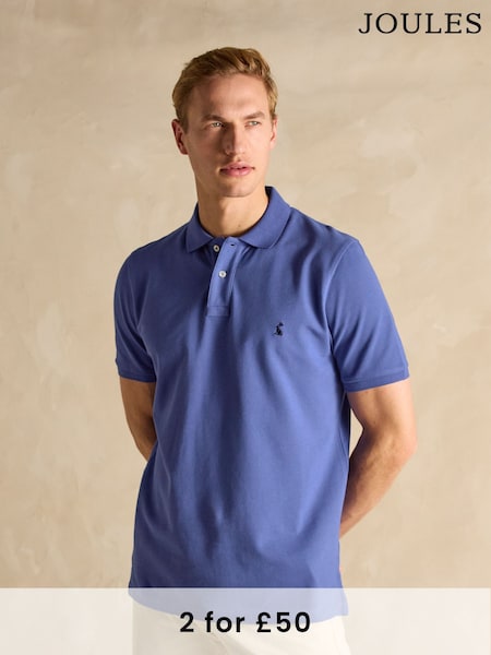 Joules Woody Dark Blue Cotton Pique Polo Shirt (Q61239) | £30