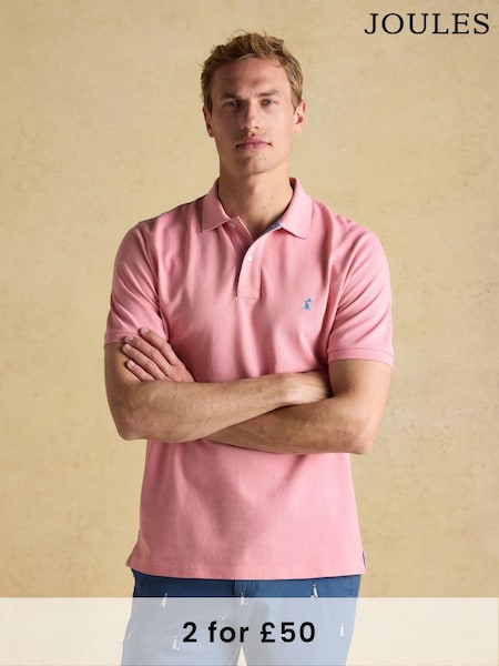 Joules Woody Pink Cotton Pique Polo Shirt (Q61245) | £30