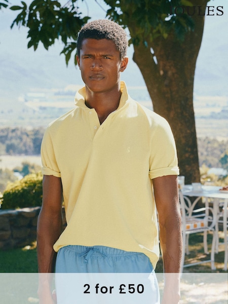 Joules Woody Yellow Cotton Pique Polo Shirt (Q61246) | £30