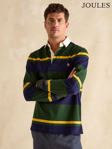Joules Rugby Club Green & Navy Shirt (Q61489) | £59