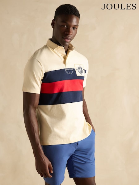 Joules Short Sleeve Cream Rugby Club Shirt (Q61497) | £55