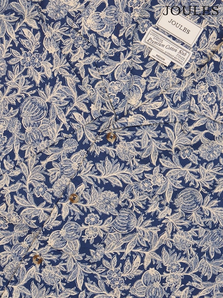 Joules Cotton Slub Navy Short Sleeve Shirt (Q61556) | £42