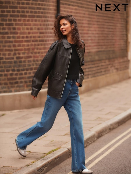 Blue Relaxed Bootcut 100% Cotton Jeans (Q61693) | £34