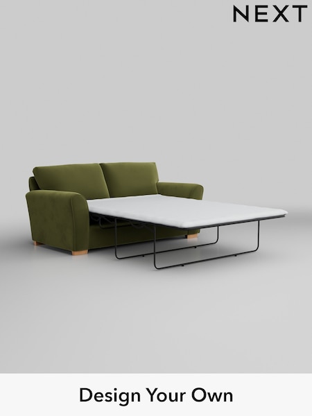 Plush Velvet Easy Clean/Mid Olive Green Michigan Ii (Q61781) | £1,199