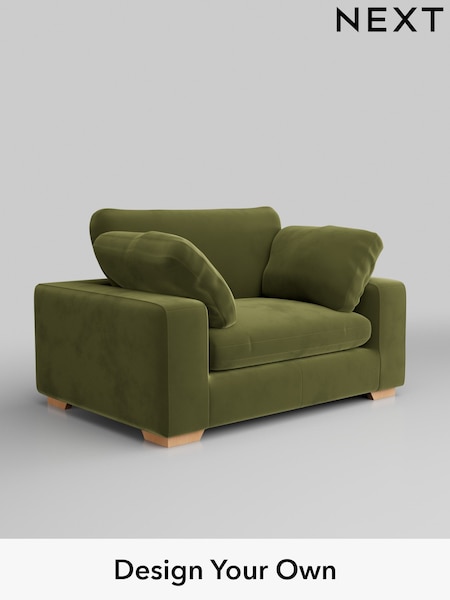 Plush Velvet Easy Clean/Mid Olive Green N. Premium The Snuggle Grand (Q61989) | £1,599